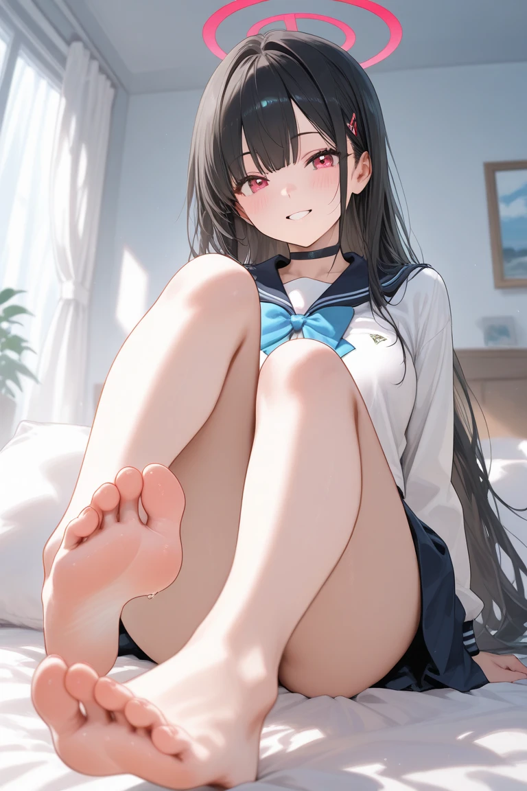 very cute and beautiful girl,(Very detailed美しい顔), (smile),blush,Black Hair,Seraphim,(White Hair、long hair),(White Shirt、Pleated navy blue pread your legs、Squat)、Sitting、(From below)、(Lace panties), Country road, (Highest quality,masterpiece:1.0),Absurd,High resolution,Super detailed,Very detailed,32K,8k resolution, Intricate details,Movie Scenes,Detailed Background,alone,Dynamic Angle,