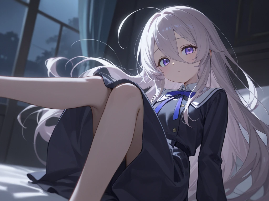 realistically, longhair, glitter silver hair, brown eyes, glowing eyes, white short skirt, super shot skirt, Blush, daytime, Wet from the rain, see through, sleeveless shirt, nipples, 16 years old, pussy, crotch, surprise, hugging your knees, windy, elaina, the skirt is flipped up, masterpiece, highest quality, very High resolution, highly detailed face, perfect hands, perfect anatomy, witch, armpit,