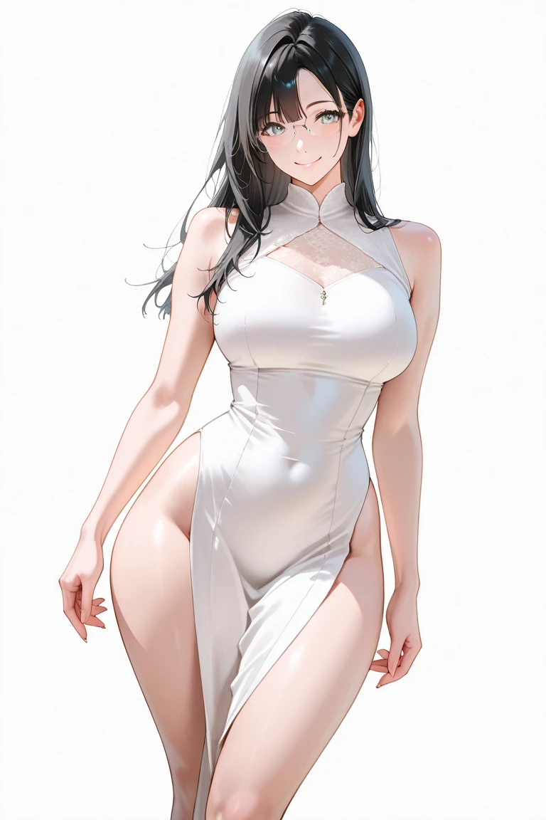 arafed asian woman in a white dress posing for a picture, beautiful south korean woman, gorgeous young korean woman, beautiful young korean woman, korean girl, beautiful asian girl, in white clothes, a beautiful woman in white, wearing a cute white dress, wearing white dress, gorgeous chinese model, korean woman, japanese goddess, smooth white tight clothes suit, chinese girl