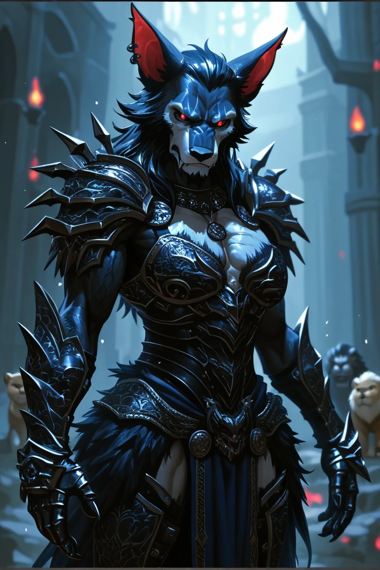 fenrir (smite), sfw, angry (female:1.5), female face, female body, elegantly dressed, full body dress, markings, glowing markings, black body, black fur, chain, gold chains , thin eyebrows, (realistic fur, fur over body), paws, red eyes, (quality eyes:1.4), 2 hands, (slobber, pre),;(by taran fiddler), (by Sepulte), (by darkgem:0.8), (by kenket:0.7), (by chunie)
BREAK,
(Highest Quality, 4k, masterpiece, Amazing Details:1.1), Shallow Depth of Field, E671, lens 50mm f/2.0, (huge) ((photorealistic) (RAW Photo))