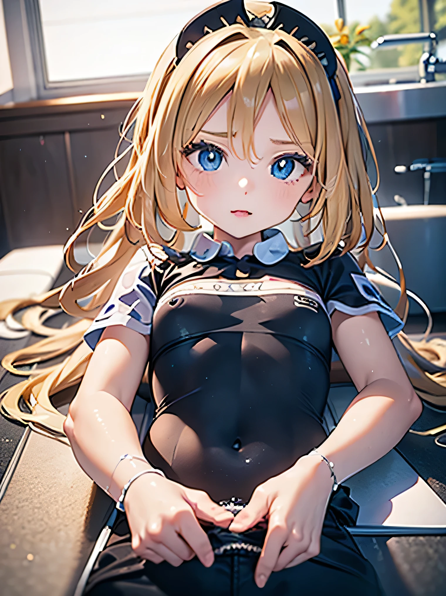 1girl, (1boy, hetero:1.3), vaginal sex, kneeling, bent over, sex from behind,doggystyle, from side, arms behind back, arm grab creampieclosed one eye
(nfsw)high quality、ultra highle、master piece、(slant eyeasturbate)(masuture bation)(blonde blue eyes)(little girl)(petite)(small breast)(small nipples)(14years old)((long medium hair))(yellow hair)(hair between eyes)(messy hair)(hair intakes)(side lock)(small breasts)(B cup)(petite)(low length)pink nipples、close your eyes、crying face、、touch nipples、tie both hands