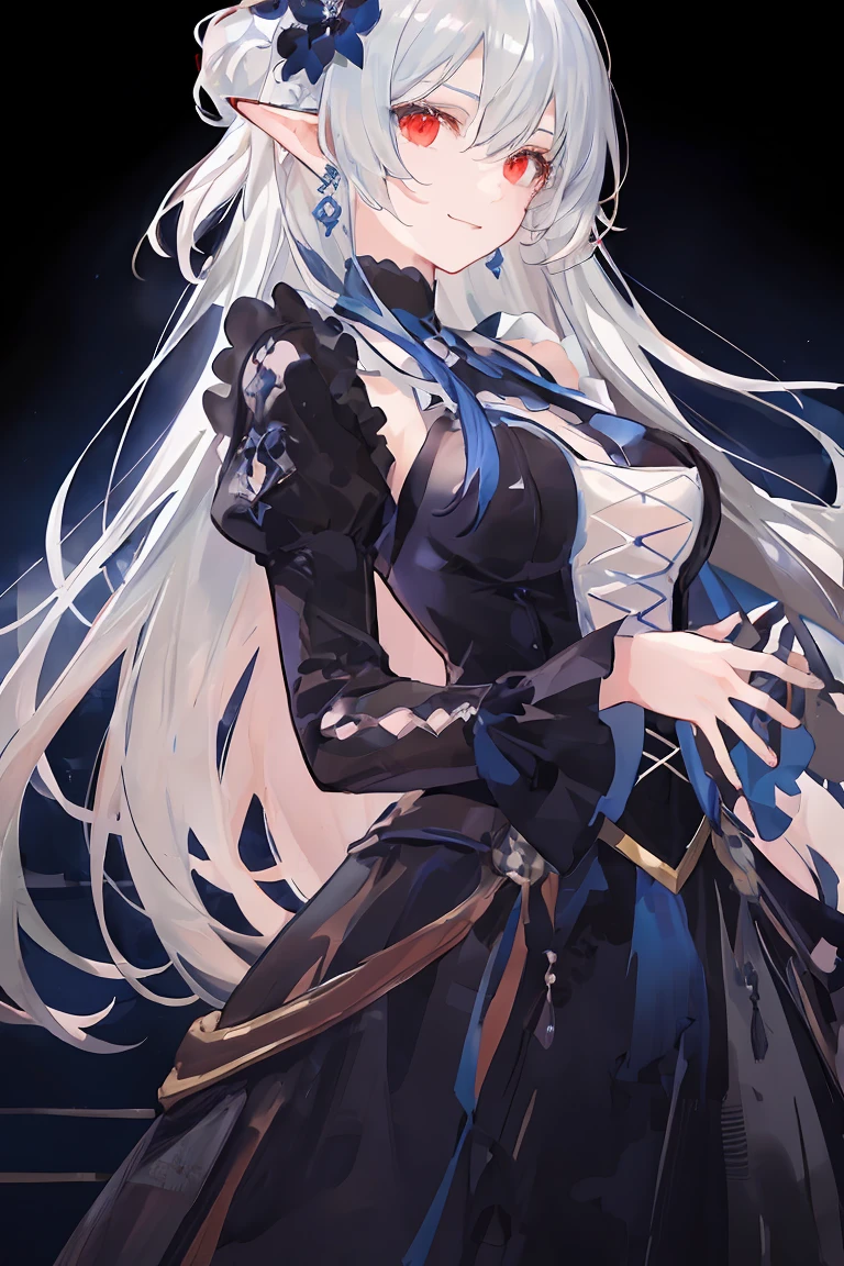 (masterpiece), (Highest quality), (Super detailed), Official Art, one girl, Silver-haired loli,  girl, Confused eyes、White and gold see-through dress, Sleeveless, Off the shoulder, Cleavage, Underbust, Thigh focus, Navel exposed, Large Breasts、
