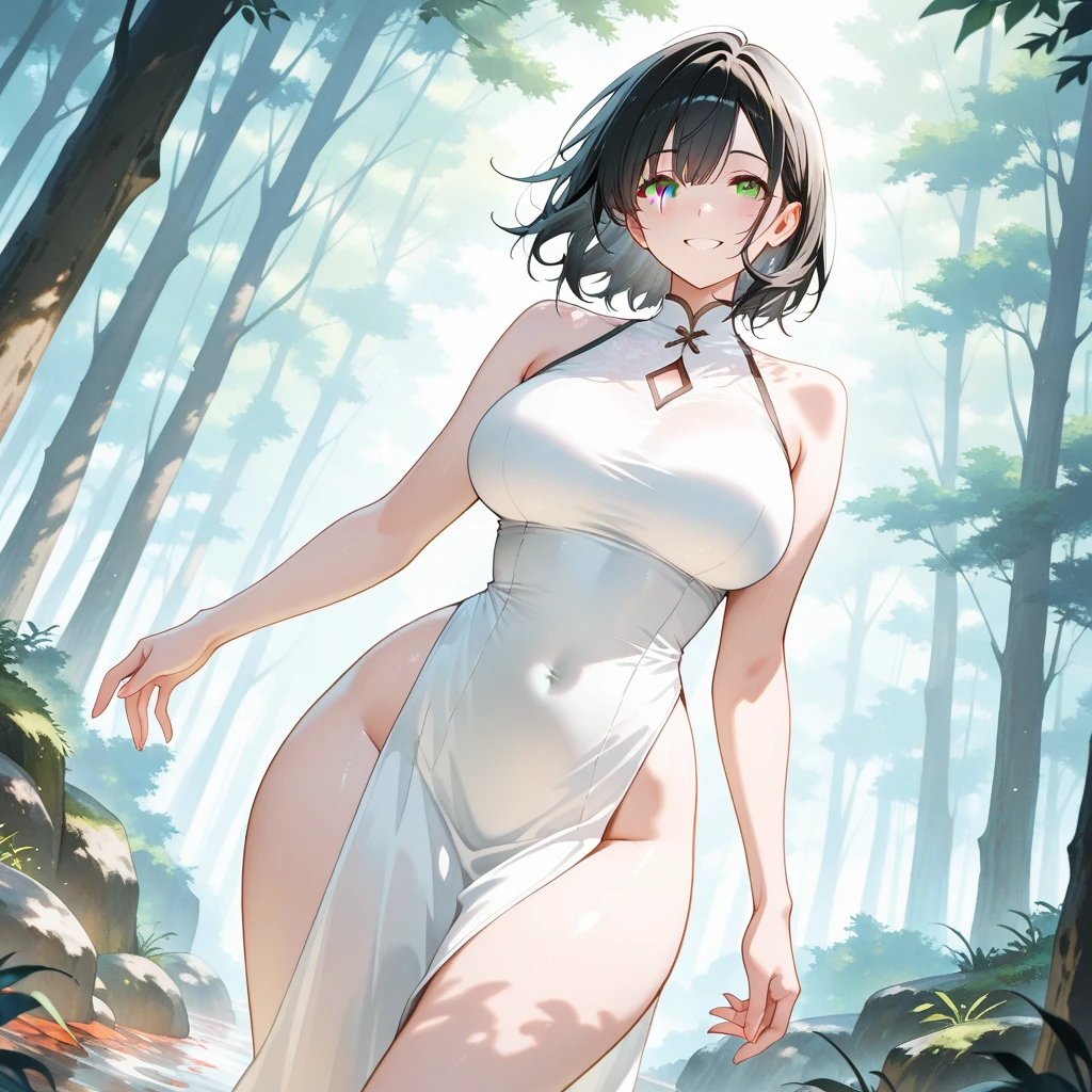 NSFW, (girl),((optimal quality)), ((Masterpiece)), (A detailed: 1.4),face red,perspire,showing niples, fully naked,The ultimate masterpiece,(fidelity:1.2),(sexy),open air bath, (Huge chest), Open crotch, Open legs, (Smooth: 1.1), (Cutes: 0.9), (shiny: 1.1),, red lips, cute girl, anime, cute pose, super small transparent lace lingerie,g string mini thong, ( big breast), big ass, detailed lines, 8k image, no blur, perfect realistic nipples, sexy closed smile, erotic, fubuki from one punch man anime, detailed realistic vagina, (fully naked), all wet from orgasm, (submissive), super small short open dress