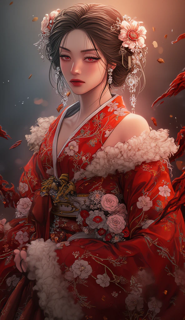 full body,Blood Mist,background_Urban rooftop,1 girl,despair,blood sakura,((masterpiece)),(((best quality))),((ultra-detailed)),((illustration)),((disheveled hair)),Blood Cherry Blossom,torn clothes,crying with eyes open,solo,Blood Rain,bandages,Gunpowder smoke,beautiful deatailed shadow,Splashing blood,dust,tyndall effect,
paper cuttings art,<lora:paper_cuttings_art:1>,