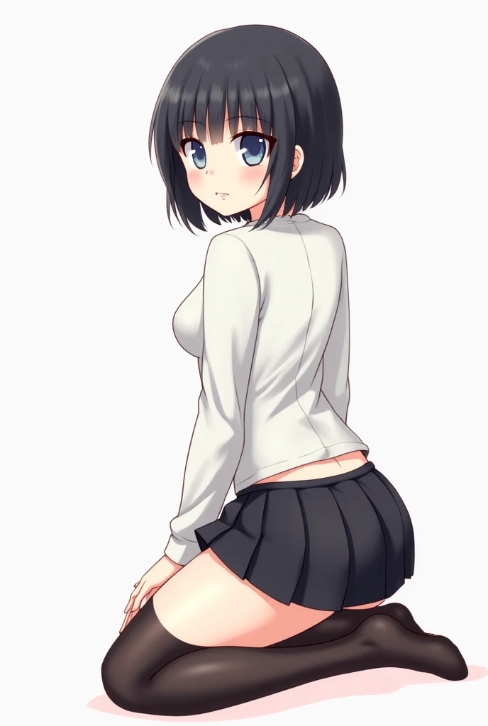 Young girl with blue hair,short straight hair and short bangs (purple eyes),, ((small bushy eyebrows)), wearing gothic lolita clothing, lolicon , large breast, breasts out of blouse, walking to school, bored look, bored face, , lifting her skirt to show her vagina wet with semen, having sex
