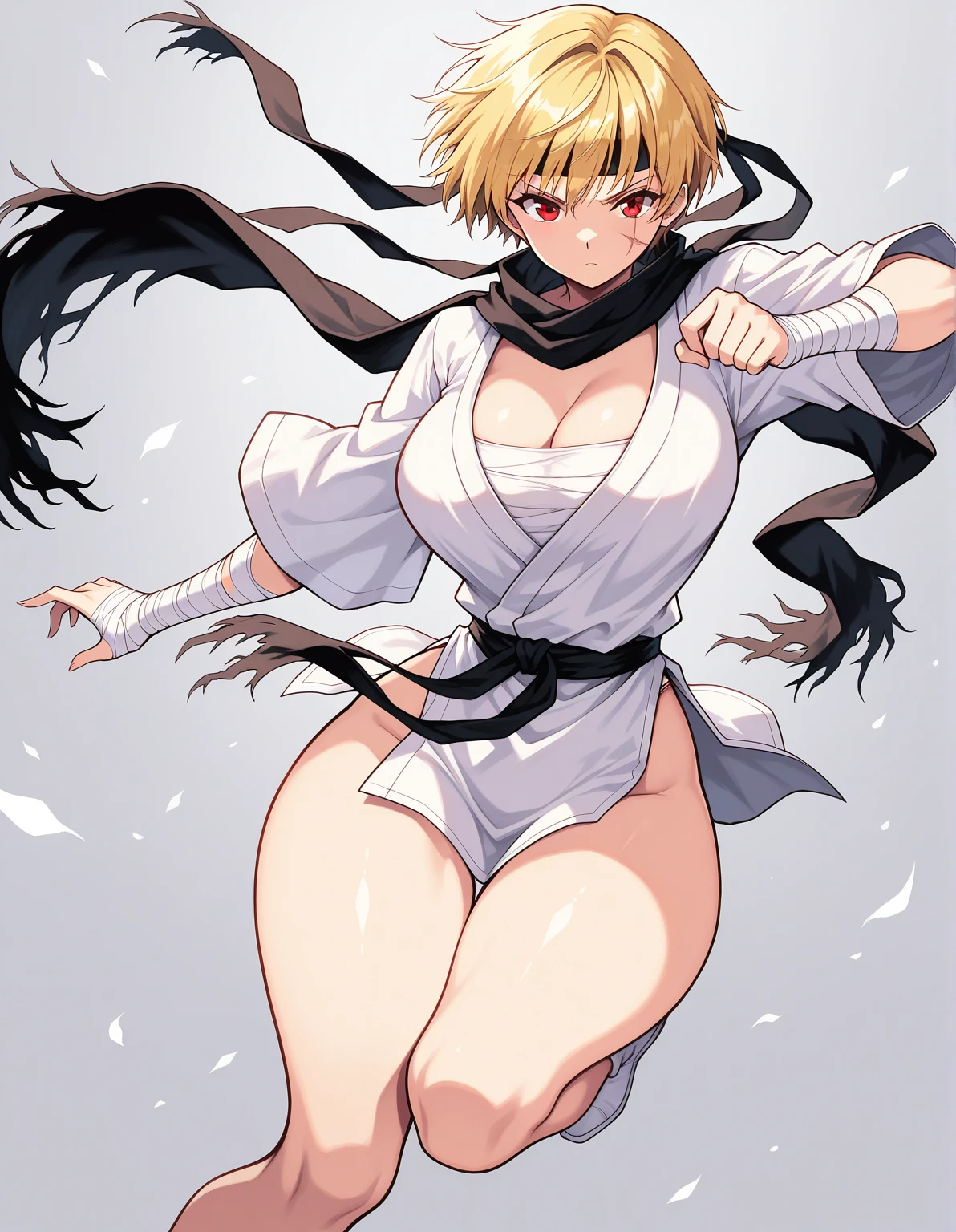 Daidouji, long yellow blonde hair, muscular, messy hair, mole under left eye, red eyes, standing up,
Dattire, sombrero, white breast sarashi, sarashi, underboob, arm bandages, black trousers, geta
(insanely detailed, beautiful detailed face, masterpiece, best quality) volumetric lighting, tone mapping, (looking disgusted)