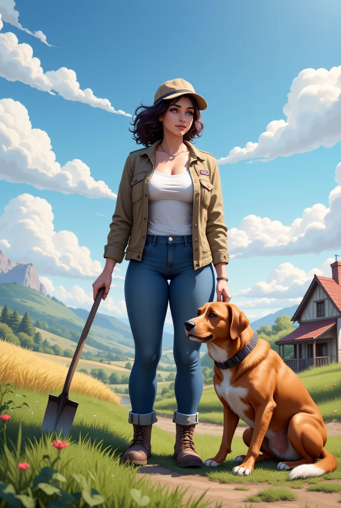 Barbara Mori on a farm