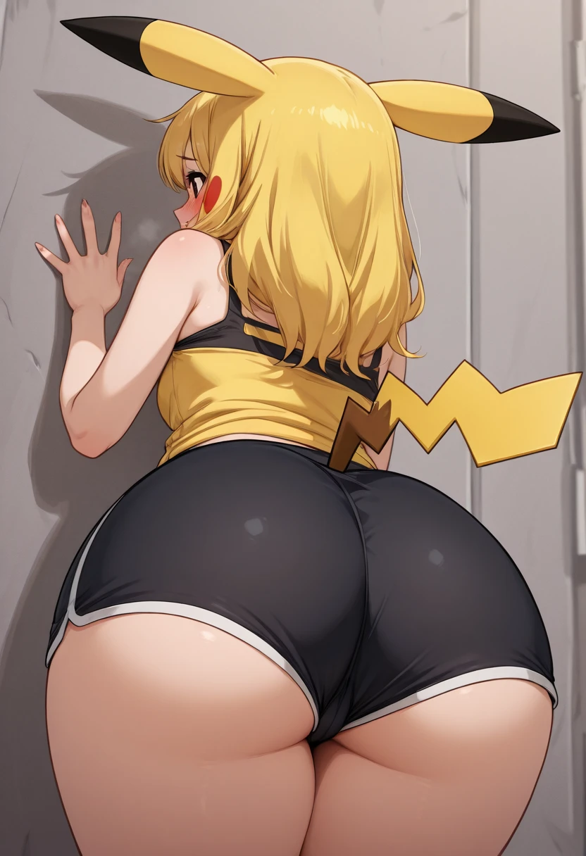 Chica, anal, desnuda, muslos anchos, Pikachu mete su polla en su ano, Doggystyle, sex
