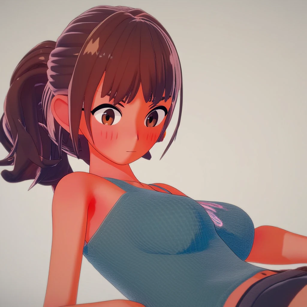 1 woman, alone, 8K, masterpiece,, Masterpiece, 8ก, (big breasts:1.5), Cute face,  , look at the audience., Stationary face , (nipple:1.6), (hairy:1.8), blue panties, 