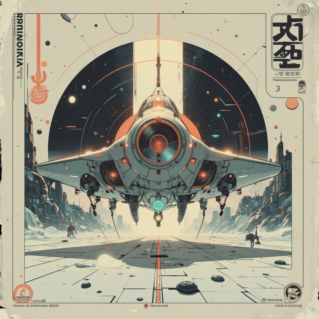 70s movie poster style,vaporwave,The perfect risograph,vinyl that looks like a record jacket,ultimate voyager,void,simple is best