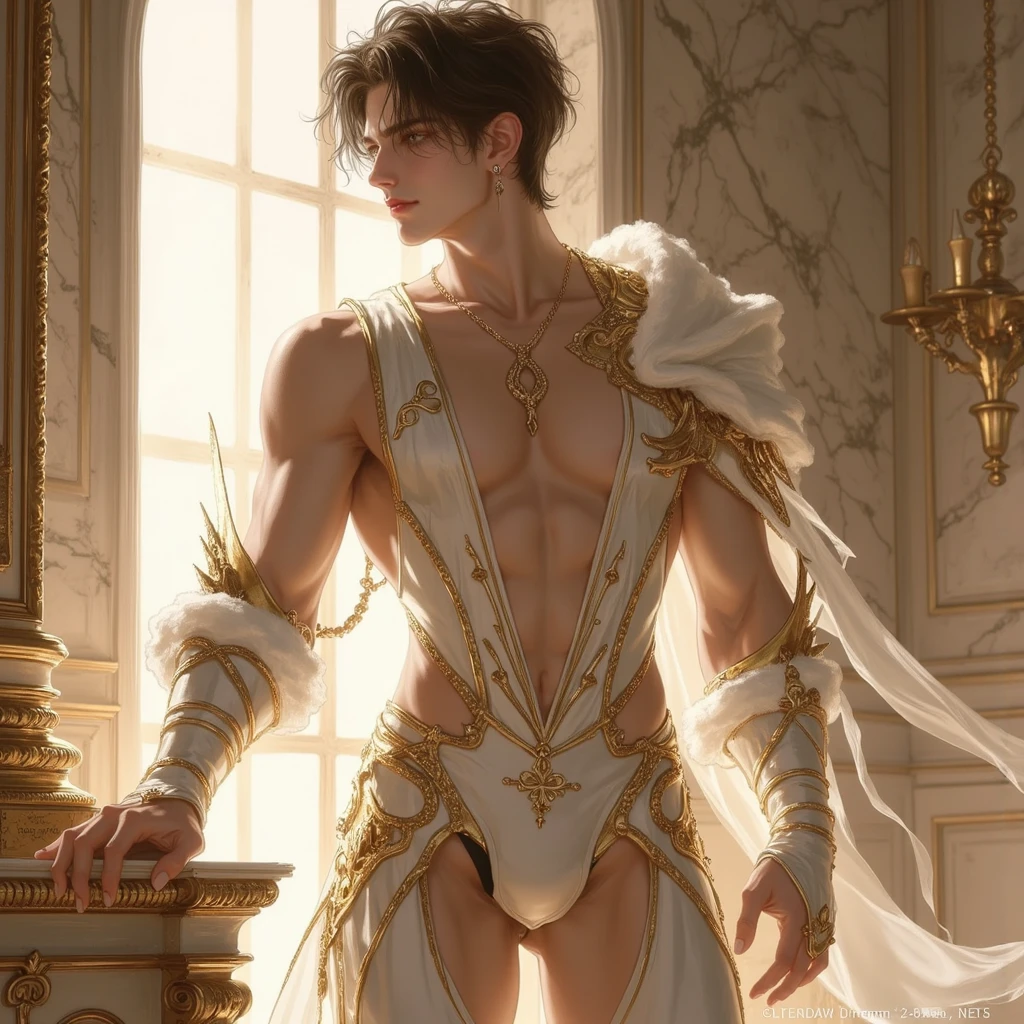 Masterpiece, Young Christian Priest, Handsome, Youthful, Muscular, Light Brown Hair, Holy, Nude, Christian Priest Clothes Very sexy see-through fabric, sexy, seductive, Christian Church, crucifix