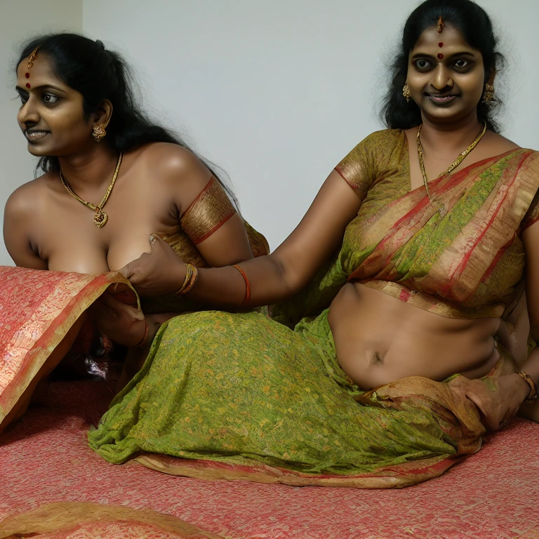 (Masterpiece),(8K),(High Quality),in luxery CEO room,Sixty years old indain lady CEO and 30 years old lady secretery in vibrant sari raised up and showing their pussies,vaginas to each others,Other 40 years old office lady wears sari and woth open blouse showing her breast to CEO and secretery while squeezing her breasts.
