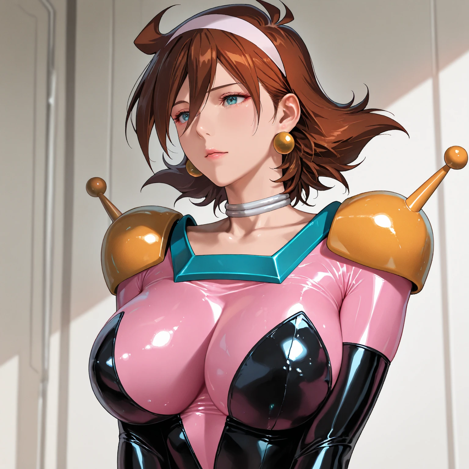 1girl, beautiful detailed eyes, beautiful detailed lips, extremely detailed face, long eyelashes, haman karn, gundam, covered gigantic breasts, hyperrealistic, 8k, high quality, intricate details, chiaroscuro lighting, dramatic shadows, cinematic composition, muted color palette, sci-fi, mecha, nipple indentations under clothes, slender face,