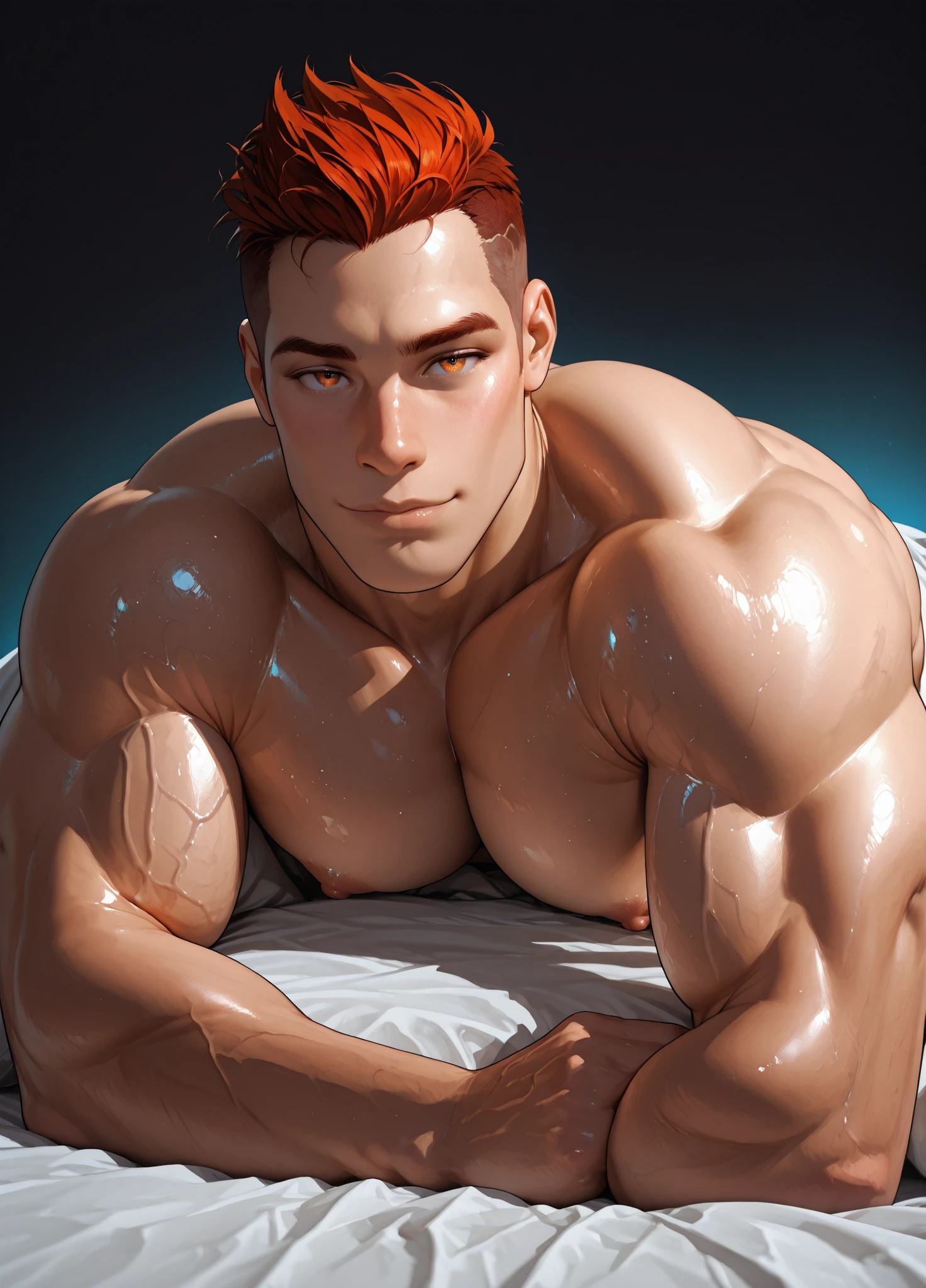 Chris Evans ReV Animated extremely detailed, muscular, wearing only black boxer briefs, blue eyes, with very large volume in the underwear, full body vision, tattoos all over the body, sitting, extremely detailed --auto --s2