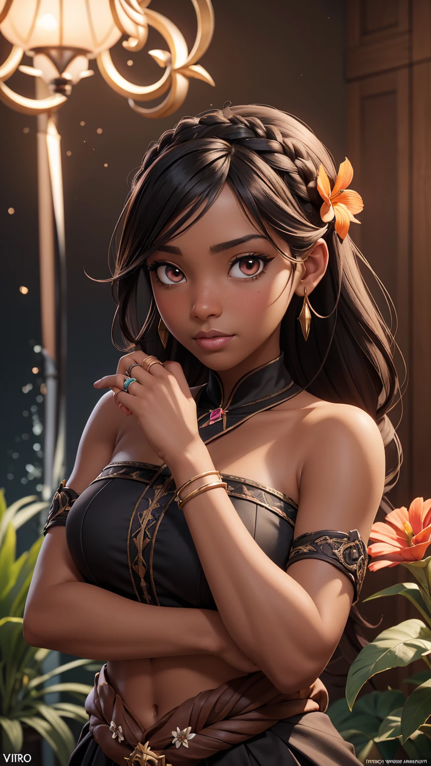 (masterpiece), best quality, expressive eyes, perfect face, (masterpiece), best quality, expressive eyes, perfect face. (absurdres, highres, ultra detailed), 1 girl black skin, plump lips, black skin, cute and delicate. extremely long black hair hair, freckles on her face, her breasts are small, completely innocent face, she is wearing a e-girl style, yellow softy eyes. BLACK SKIN, WOMAN BLACK SKIN, ONLY BLACK SKIN allowed, DARK_SKIN, in the room. high quality, 8k, 4k, FULL BODY