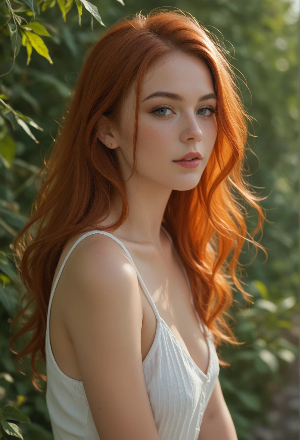 a red-haired woman ((( face de Emma Watson:0.7))) ((( face de Emma Thompson:0.9))) with blue eyes and a red and white dress, beautiful young modelo, beautiful model , beautiful model girl, beautiful young, very beautiful model, beautiful seductive ager, beautiful model, beautiful young, very beautiful girl, beautiful young mulher, soft portrait photographed in 8k, Ukrainian girl, very beautiful young woman, cute pretty, beautiful portrait image