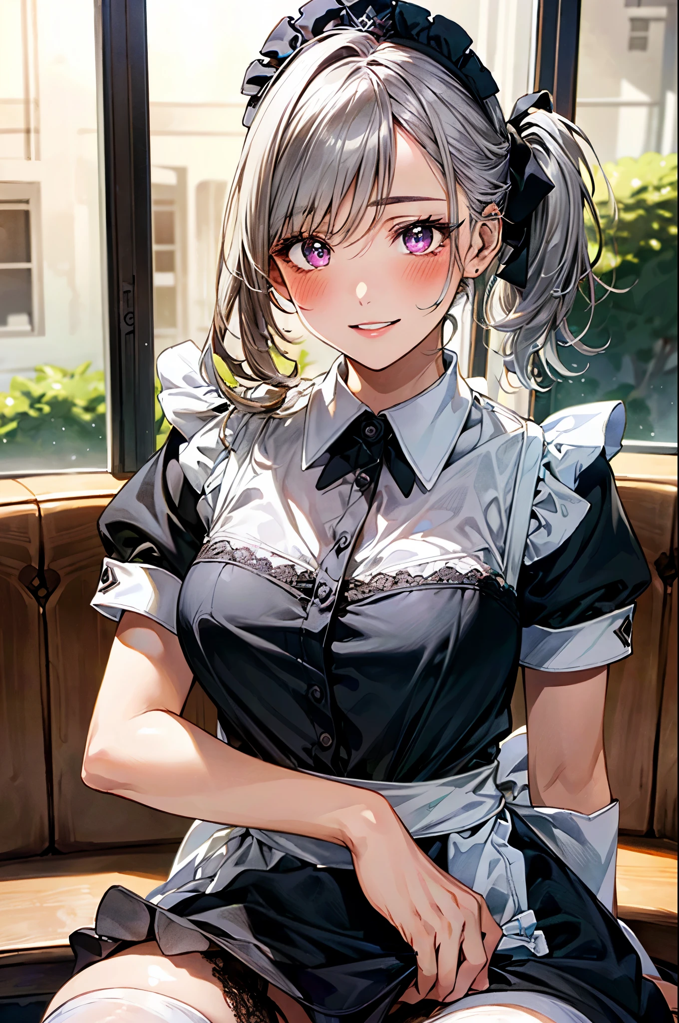 masterpiece, Highest quality, One girl, Hollow Eyes, Hollow, Maid, smile