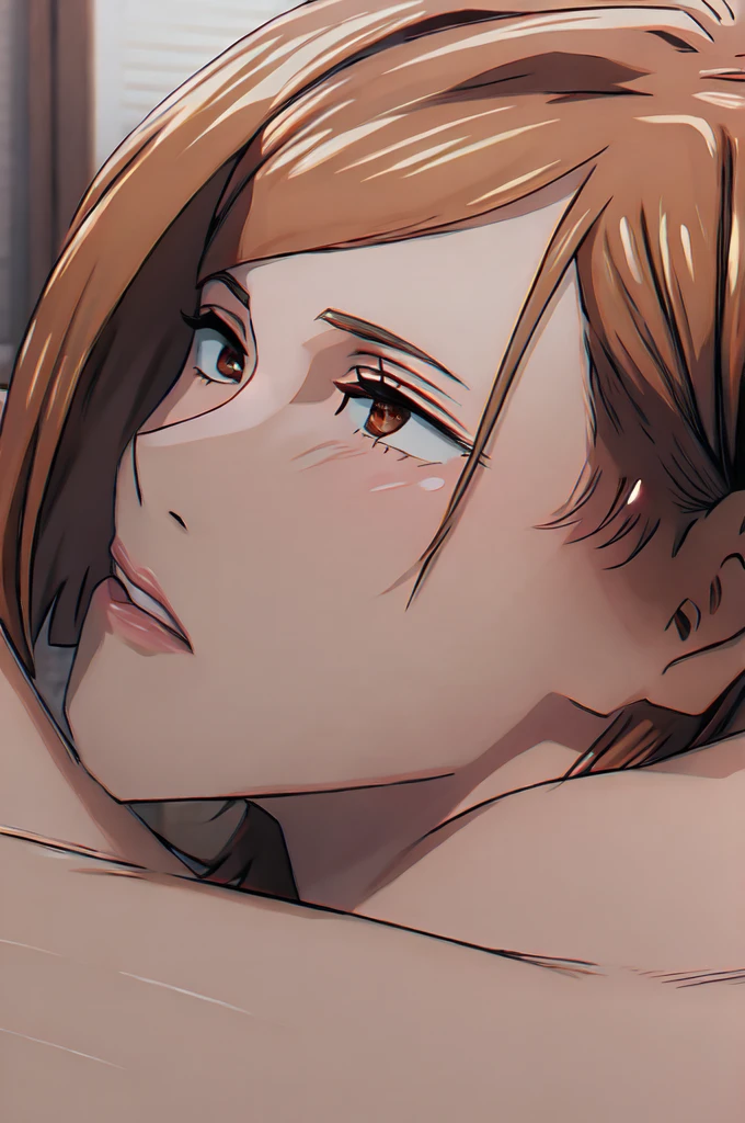 NSFW,masterpiece,best quality,Zelda\(PRİNCESS\),POV,1girl, flat chest,short_hair,naked, (embrassing,blush:1.2),(vapor:1.0),(wet:0.8),(Sweat:0.8),bedroom,on the bed,lying