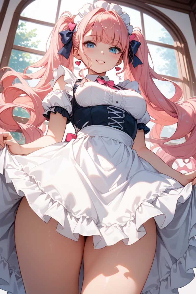 Highest quality、princess、Pink princess dress、See-through、Very short skirt、Big red bow、Flushed Cheeks、Embarrassed look、panic、Big Breasts、Soaking wet、incontinence、Facing forward、No bra