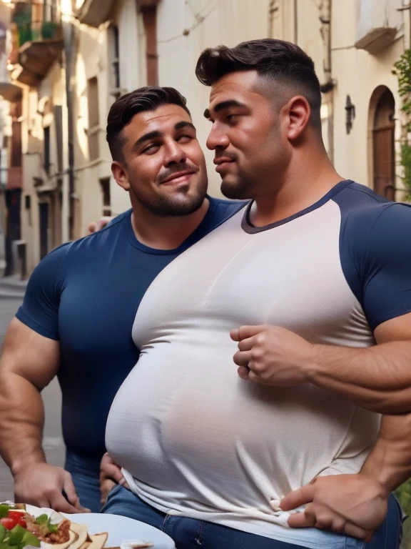 (masutepiece, Best Quality, Ultra-realistic）Two people having sex（（A short, Little Woman）Very large body、Bald、wears sunglasses、Crisp look、Tank Topuscles are visible even through clothes、Bulging crotch、Plump body、sexy  pose、White beard、Erotic posture、Body disparity: The crotch is bulging）