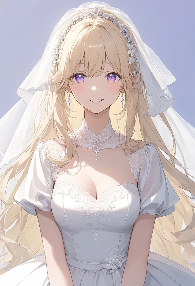 (masterpiece), (best quality), perfect face, beautiful girl, white background background, delicate and beautiful face and eyes, dark intense shadow,
1 girl, vtuber style, cool girl, hololive, Houshou Marine, Wedding dress, big chest, cropped shoulders, clavicle, winking, smile, body visible through clothes, chest visible through clothes, ass visible through thighs, (full body), looking at viewer, standing,