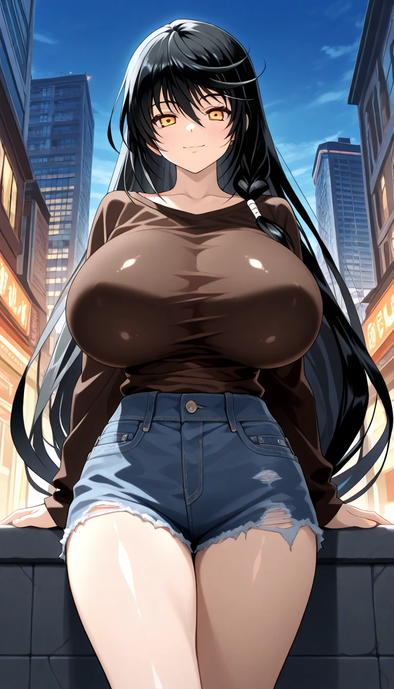 (high resolution:1.3), (16k, Detailed Images),  Girl secretly showing her nipples at the amusement park、coat、jeans
