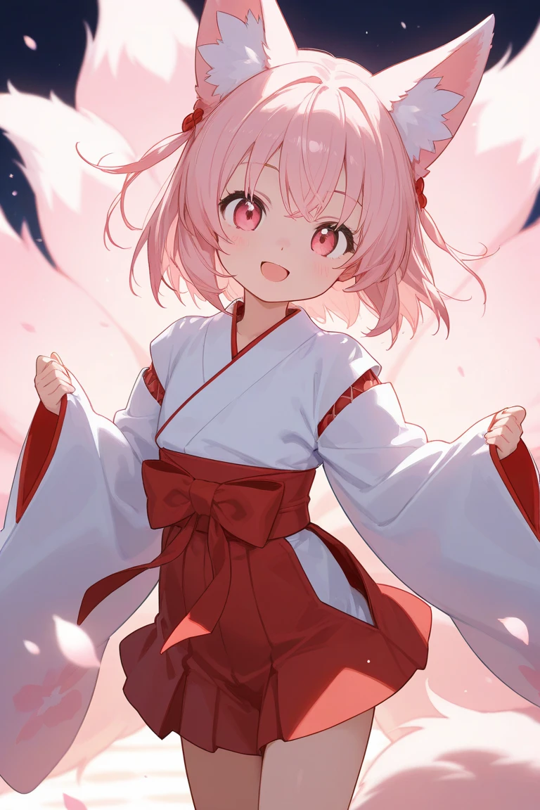A full shot of a Yuki-onna, she has ((her back to the camera)) and is looking over her shoulder to it, she wears a ((kimono that is torn and has the lower part covered in blood and the ((sleeves are long)) and cover her hands)) ((her clothes are moved by the wind))