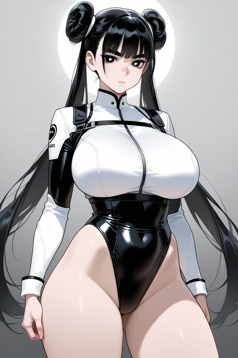 1 girl, giant tits, hot, full lips, black hair, White skin, big hips, marked abdome, nun costume