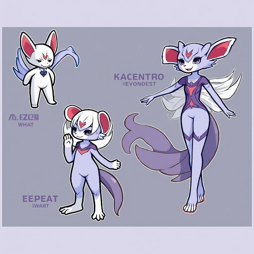 purple white (mcdonald's:1.2) Mewtwo, crisp lines