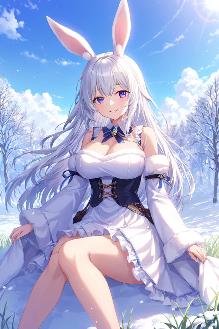 (1Girl, full-body, front side, masterpiece, high quality, highly detailed, 8k,), (Puffy breasts, breasts-type:Puffy, Larger areola, giving a distinct look, (wearing Ruffled velvet dress), (winter theme, winter background). ((SFW, sfw))