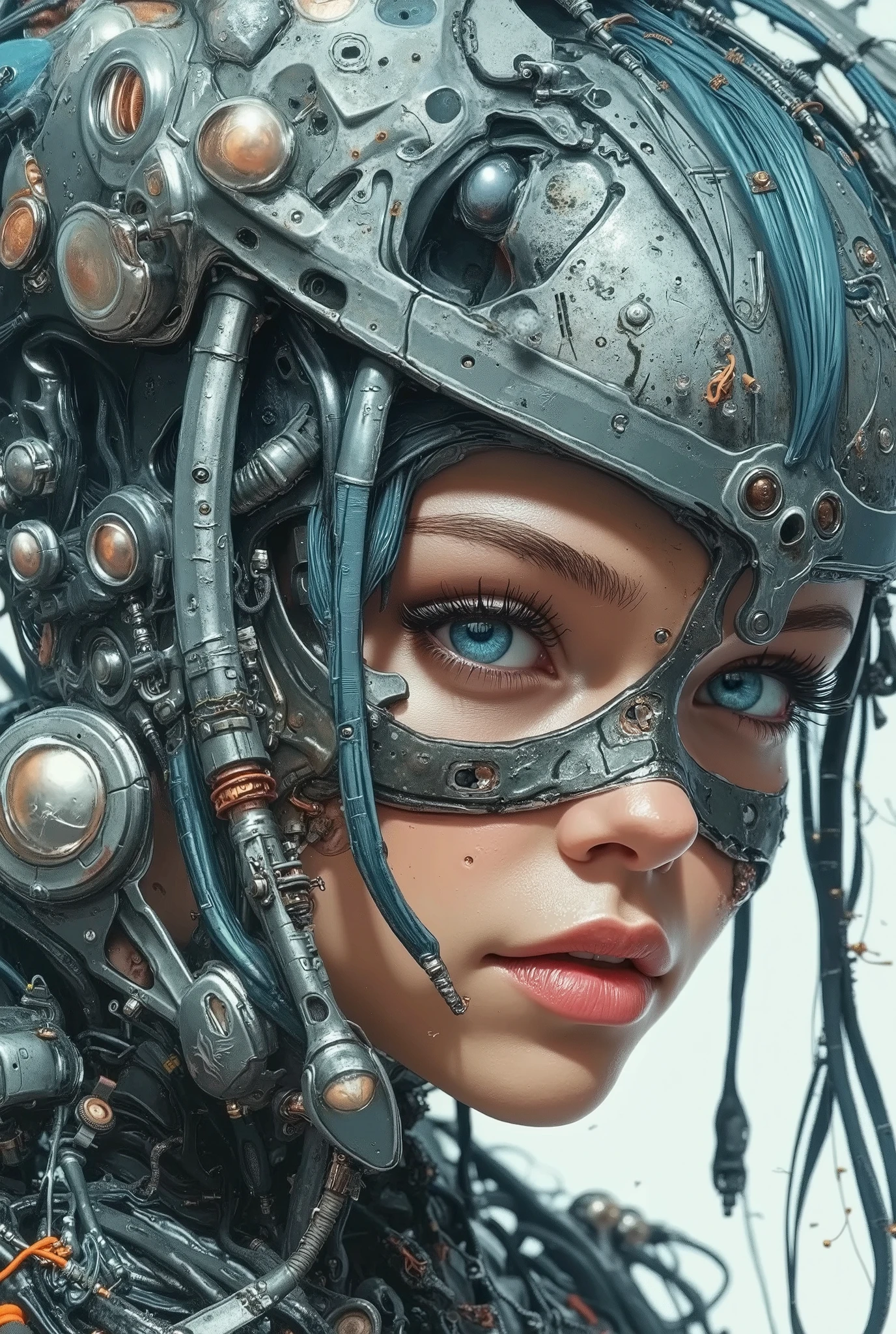 Cyberpunk,ethereal,beautiful,scifi,magical,concept art,digital,circuits and wires around the body,highly detailed 8K 4k UHD image cinematic lighting from a sci-fi movie made in abyss style of Blender 3D modeling unreal engine hyperrealistic cgsociety very realistic render with nanite ray tracing volumetric natural light photorealism,