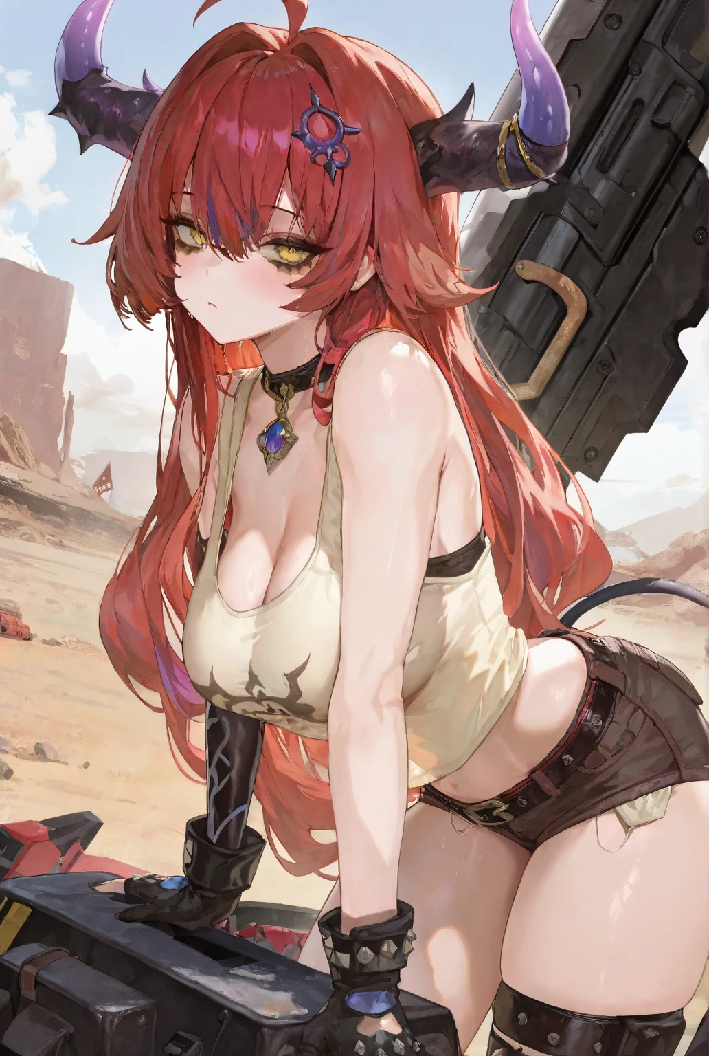 nsfw(Ultra Quality,Masterpiece,(Mole under the lip :1.4)Ethereal:1.4)(Huge Gigantic Breasts:2.8)(breasts squeeze: 1.5)(bimbo 1.5)(Disproportional Tits: 1.5)(wears black non-woven mask)(Realism:1.2)(Realisitc:1.2)(Absurdres:1.4)8K,Ultra-Detailed,((Detailed Beautiful Mature Face)), Slutty Expression,Gyaru,Adult,Rock,Sea,(Sat: 1,4) Sitting on Rock,Coconut tree(Bush:1.2)(Solo:1.4)1Girl(Facing Viewer:1.2)Intricate Body Details(Milf: 1.5)(Curvy:1.2)Average Waist,(Voluptuous: 1.3),(Curvaceous: 1.3)Rangiku Matsumoto,Orange Hair[Long Hair](Sidelocks:1.2)Seductive Posture,Sexy Pose,Alluring[[[[intricate-perfect-fingers-on-hands]]]], [Perfect-Hyper-Detailed Blue-Eyes],hand101, platform heels,puffy lips,slutty make up,slingshot_swimsuit orange,(thigh high stockings: 1.3), orange stocking,, cleavage, collarbone, garter straps, gloves,beach scene --auto