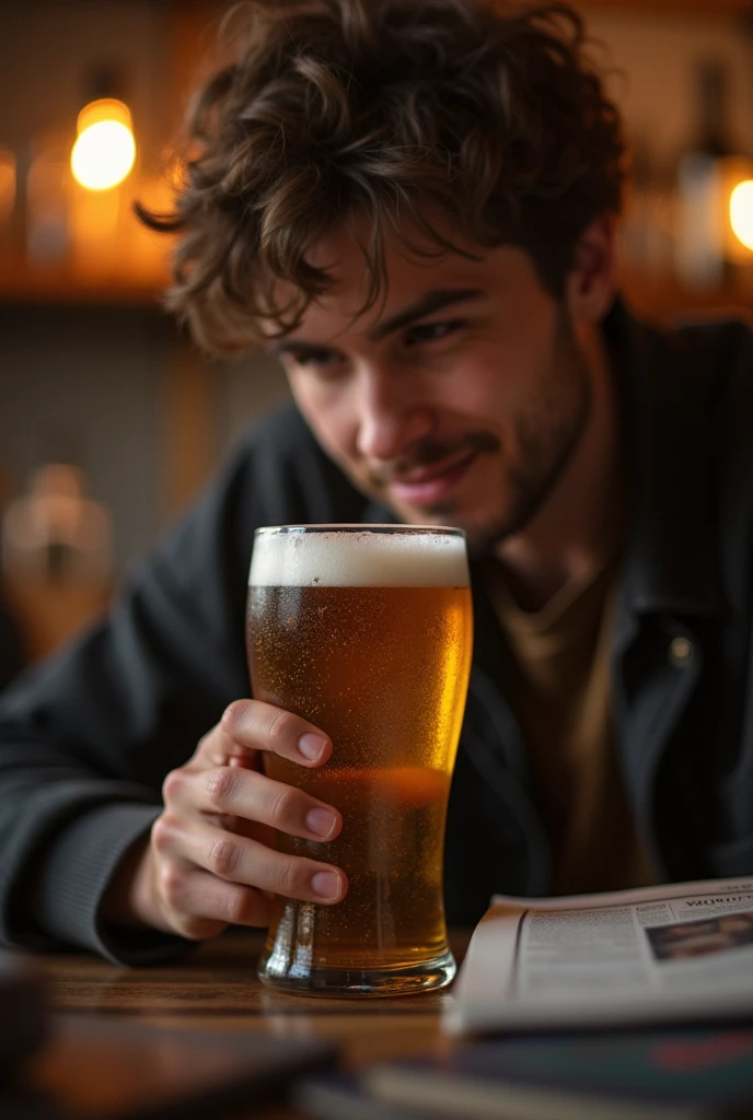 Cristiano Ronaldo having a beer