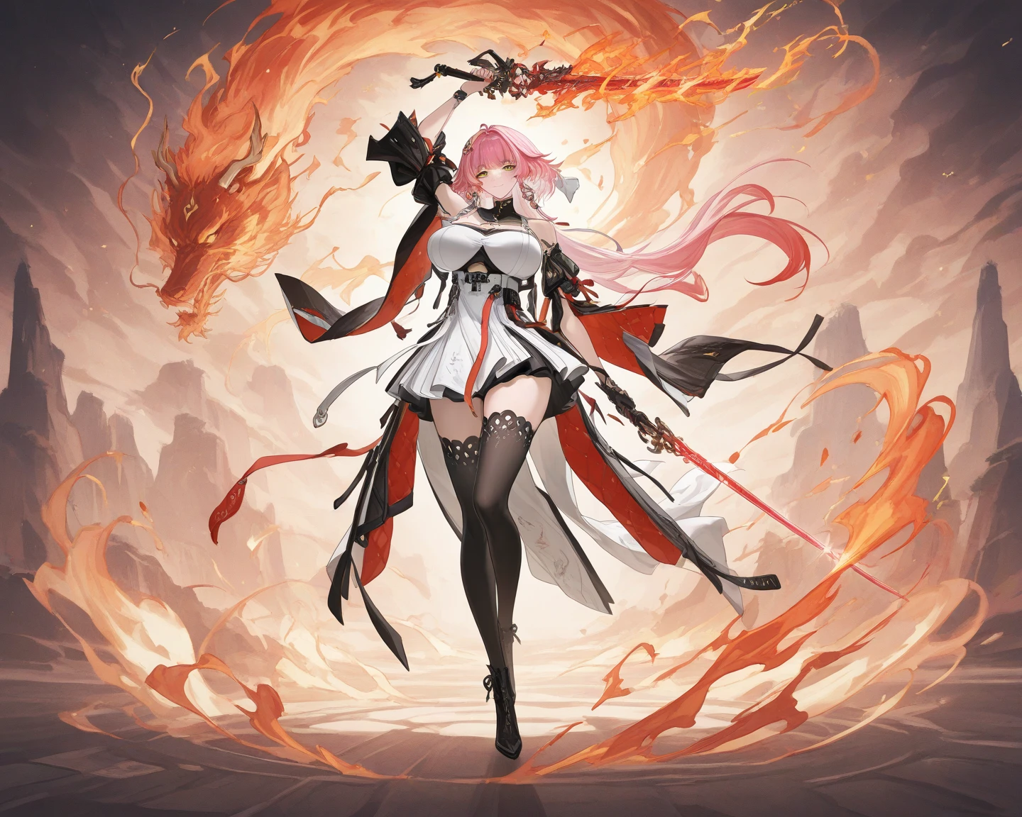 Pink Demon,full body,1 person