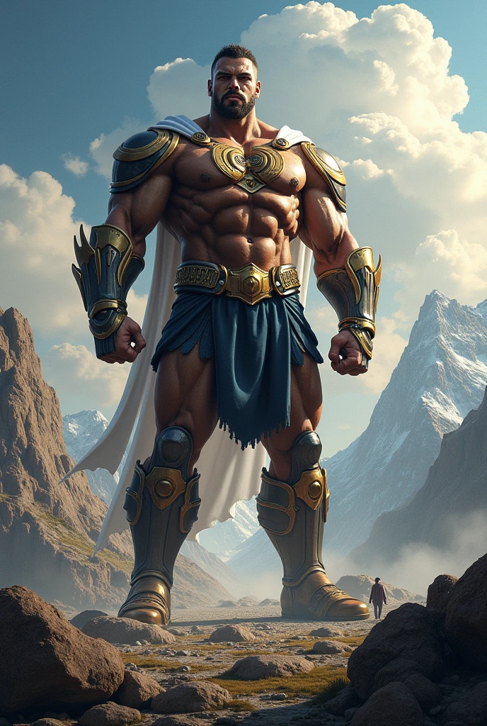 Make full-body image of a Greek giant in helmetless Roman leather armor with tanned skin | Titans Roman mythology, Roman Titans, Mitologia romana