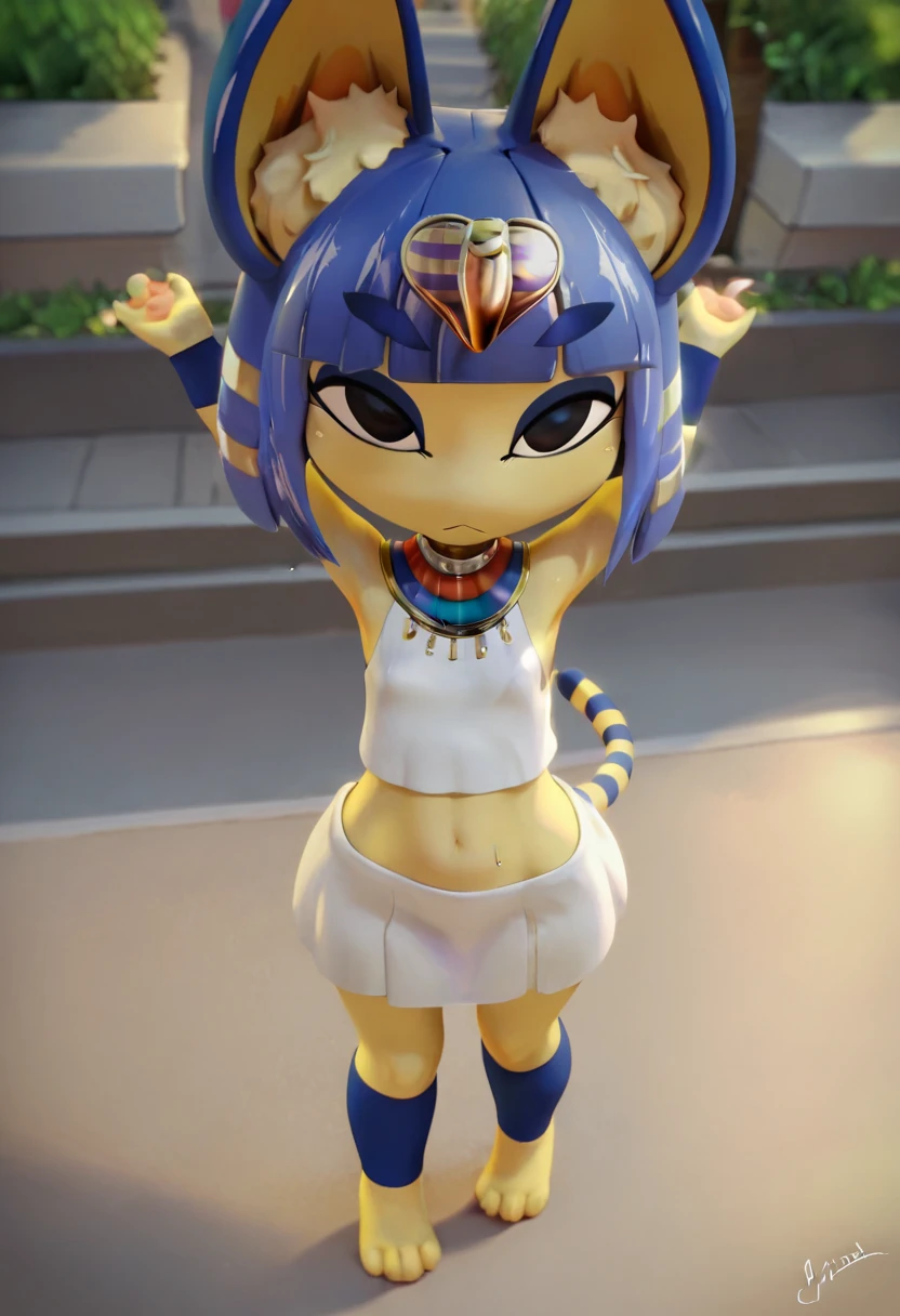 Cute little character in bright 3d with front, Tiger, Cute little girl, petite,long purple hair, white lingerie, sweetie, pigtails, scared, dripping, spread, crying, running, raindow, gold, high-definition high-quality 4k resolution