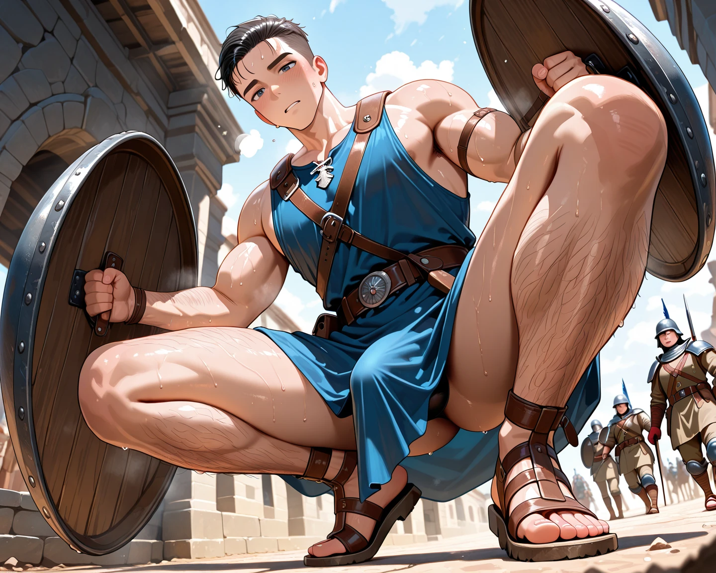 score_9, score_8_up, score_7_up,score_6_up,score_5_up,score_4_up, man, manly , musuclar, ((Olympus,ares, war, mar)),tan,  war god ,(exposed huge penis, saggy testicles,sex body, bare foot)