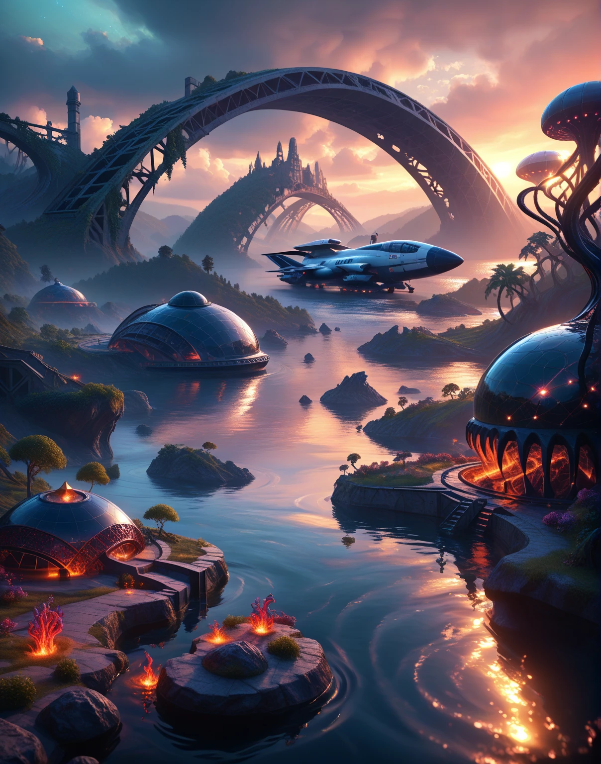 ((best quality)), ((masterpiece)), ((realistic,digital art)), (hyper detailed),tumorpunkai tumor-infused Steampunk City Hot Spring,Underwater Volcano,Lunar Crater,Dystopia, octane rendering, raytracing, volumetric lighting, Backlit,Rim Lighting, 8K, HDR <lora:TumorPunkAI:1.0>