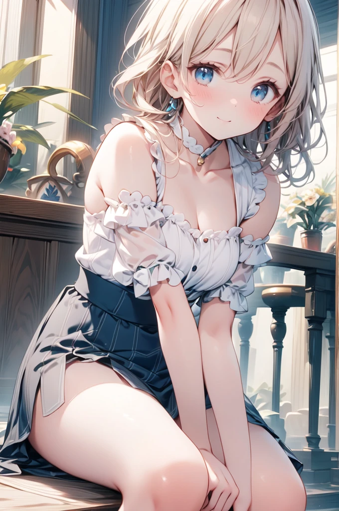 (masterpiece:1.2, highest quality), (Realistic, photoRealistic:1.4), Beautiful illustrations, 
Looking at the audience, whole body, Front view:0.6, 
1 female, 20-year-old, Japanese, ((Silver chignon:1.5, 髪をMy boss has itに纏める:1.5)), Narrow waist、Beautiful Hair, Beautiful Face, Beautiful and detailed, (Glowing purple eyes:1.3), Beautiful clavicle, Beautiful body, Beautiful breasts, Beautiful thighs, Beautiful legs, Beautiful fingers, Perfect Anatomy:1.3, Perfect Anatomy
(kitchen:1.3)
((Pastry chef costume:1.5, My boss has it:1.4, choker:1.6)), 
((Grab the hem of your skirt with your right hand, Place your left hand on your chest,)), 
(Looking at the viewer with a blushing face:1.3)