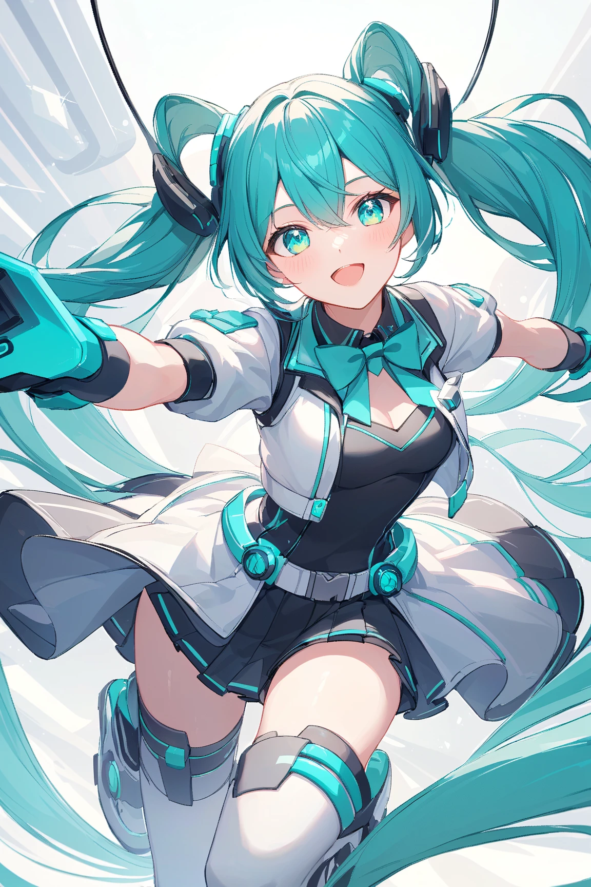 Gloves Cute Twintails Light Blue Hair Girl