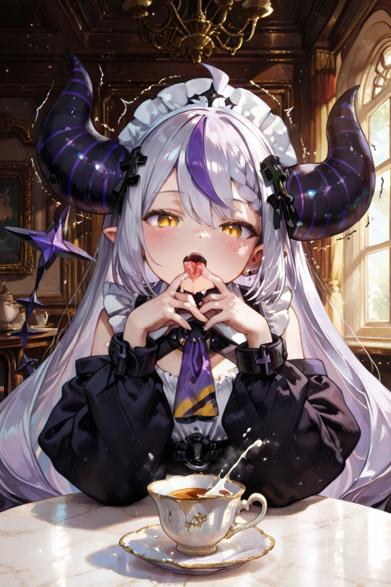 (((Little girls,))) (((children,))) lolicon bodies,((Perfect body,))((Super beautiful,))((High quality,)), (sweaty,) (wet all over,) blush,saliva, steam,(((lolita maid costume, long hair, pink eyes, hair ribbon,sexual Underwear, on bed, in a bed room at night,long blunt bangs,elf ears,big demon horns))),collar,pov, Looking at Viewer,half open eye,fellatio,blowjob, deep throat,Sticking out the mouth and cupping the cheeks,cum on the face and hair,Close-up of the face, focus on the face,mesugaki,nsfw,{{{vacuum fellatio :>=}}},{swallow},(half closed eyes),(ahegao),
Blowjob, Lips on Cock, Cock, Oral, Straight, Blowjob face, {{{POV}}}, Cum, Blush, Looking at Viewer, Cum in Mouth , solo focus,sweaty and glossy skin,
cum facial, bukkake,happy expression
