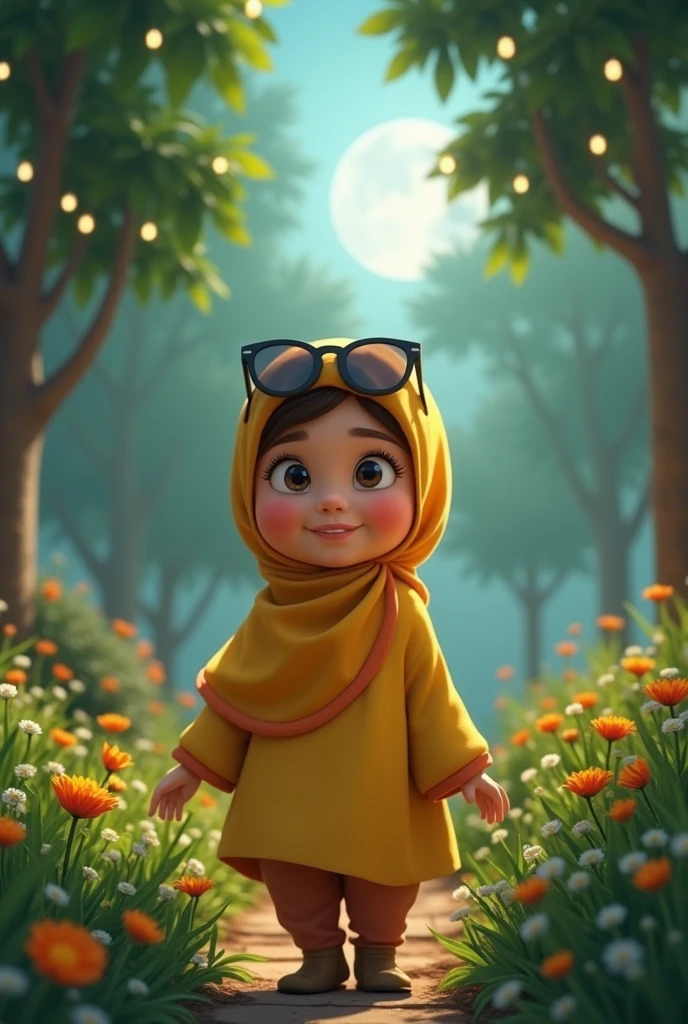 Hijab girl beautiful and have a glasses and cubby girl