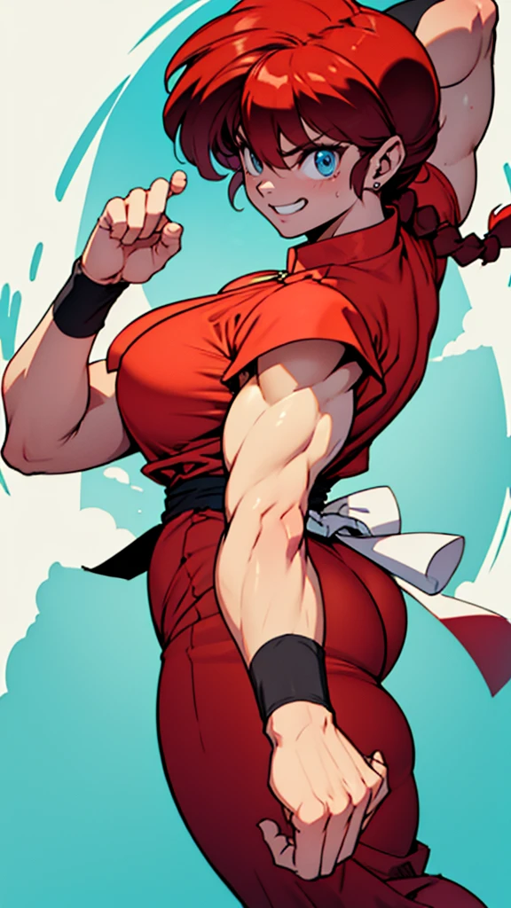 Female fighter , Grabber , Round glasses , Chubby , bikini , black hair ,big breasts, high thighs socks panda , bob haircut.