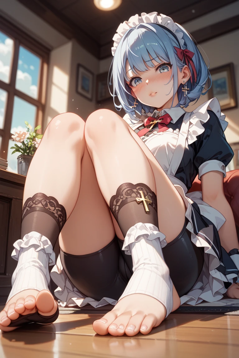 ((From before、True Face、Shot from a little below、Light up from below))、Beautiful and cute gal、(((Shortcuts)))、highest quality、ウルトラ - High resolution、High resolution、Highly detailed CG、8k unit wallpaper、27 years old、(((A detailed and beautiful face、Detailed and beautiful eyes,Very large breasts、Platinum Blonde Hair、contrast)))、((((((( Brown Skin:2、Dark Skin:2 , Cleavage ,Moist eyes)))))))、(Black glossy body:1.8),((Sunburn mark))、((((((loose socks、Sweat、White cloth and white loincloth、Thin cloth、Glowing headphones、High heels、Knees wide open to the outside、touch hair))))))