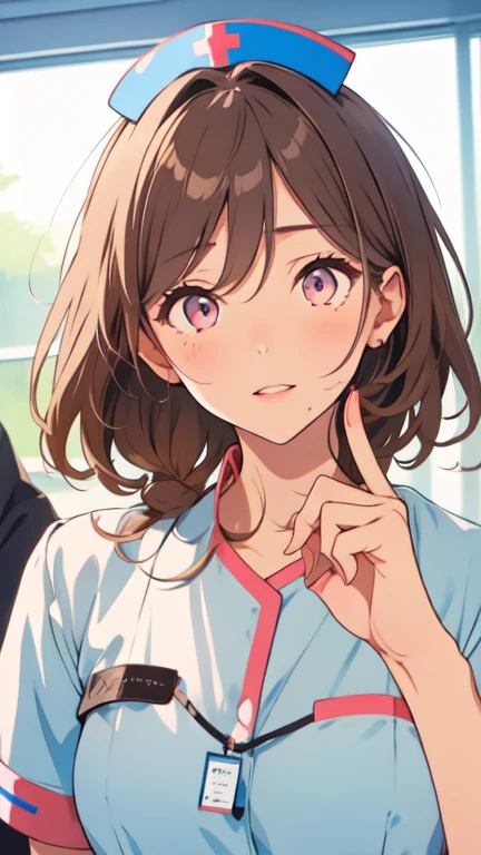 ,12yo,(petite), 1girl, looking at viewer, , hazuki katou,,,, ,my room,,blush,(spoken heart),,medium breasts,(evil smile,grin),girlish costume