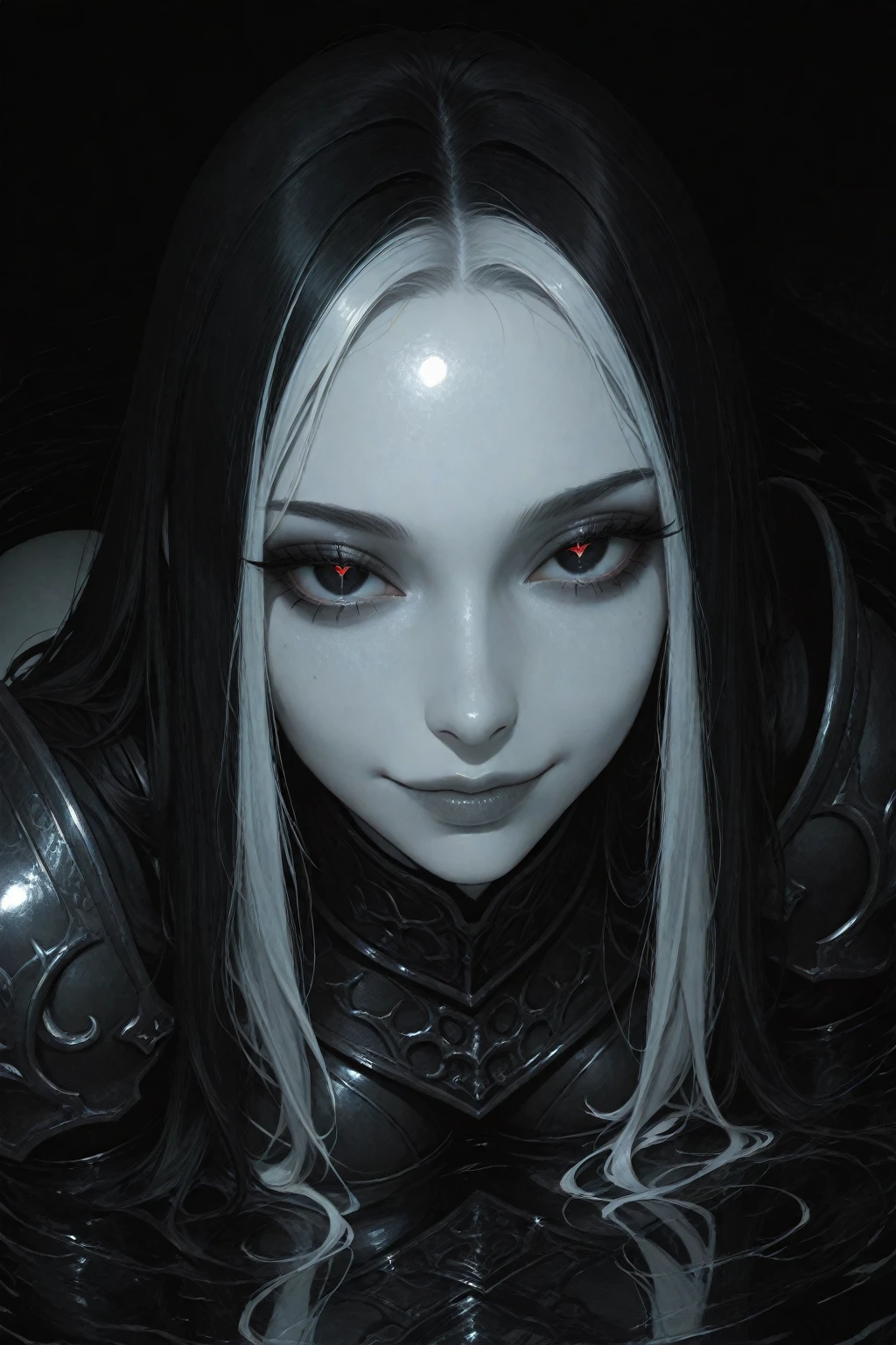 Overgrown hell life, Hollow Queen Zelda, rotting, Grey skin, black veins, black blood, (hole in her chest),