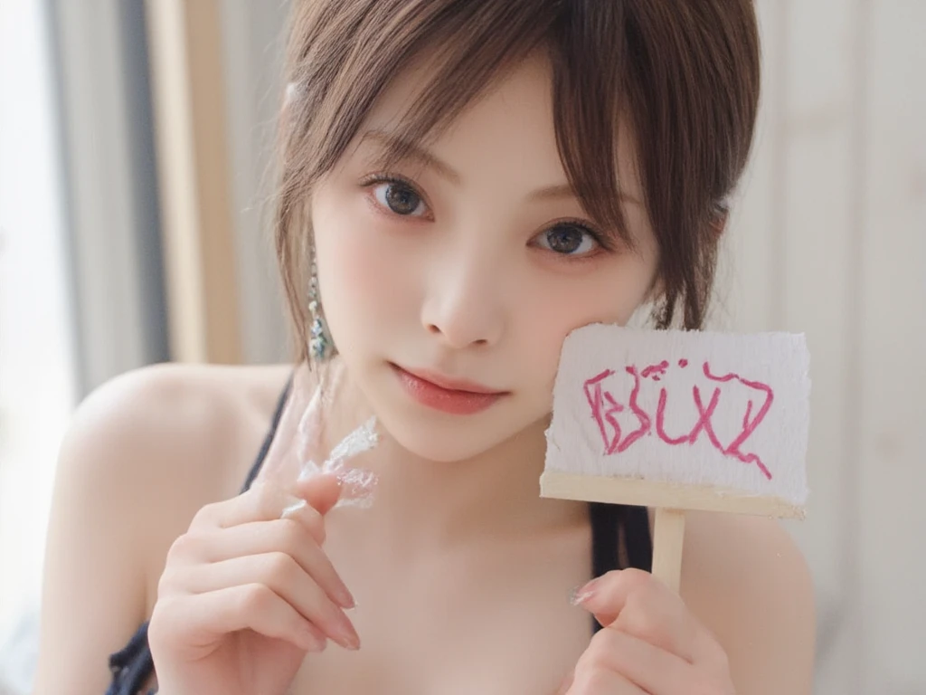 Beautiful girl,Bright eyes,In exuberant spirits,Red lips moisturized。