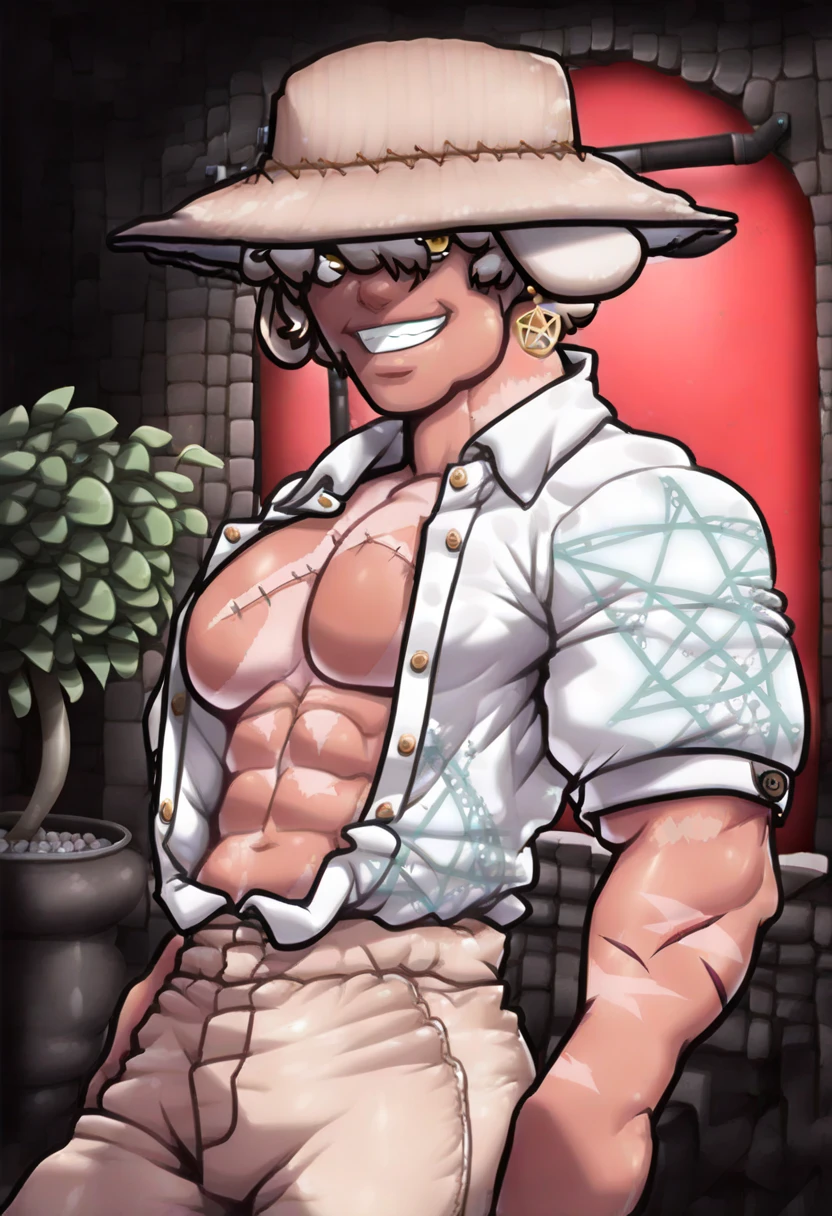 ((japanese)), Father, Three sons, high quality, ((((sagging droopy breasts)))),