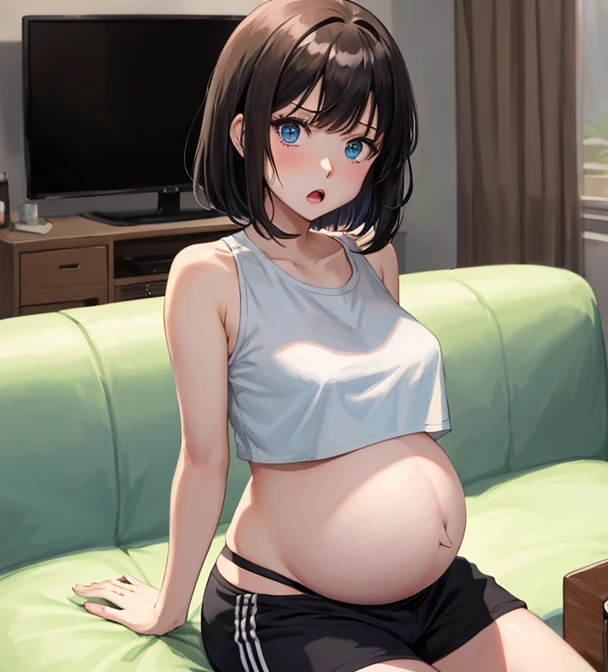 Have cat ears、work、Looks very painful、Small face、、Very embarrassed look、Big Breasts、Very impatient、Trembling、Sweating、Are pregnant、disease、abdomen、abdomen、Wearing a tight-fitting hoodie、Show only your belly、Lots of girls、Last month of pregnancy、１One navel、Sitting on the sofa、破裂しそうなabdomen、巨大なabdomen