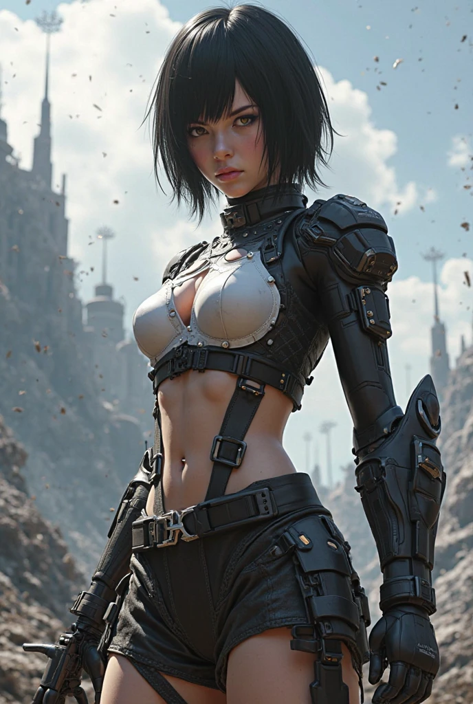 8K、Mechanical Lloyd with short black hair、skeleton mechanical roid girl、boy with exposed skeleton、detailed digital anime art、Glowing LED(effect)U3D rendering character art 8K、Photorealistic anime girl rendering、8K high quality detail art、2。5d cgi anime fantasy artwork、Beautiful girl mechanical roid、Guweiz style artwork,超A high resolution,Super realistic texture,masterpiece,Photorealistic RAW photos of the highest quality。bright colors,rich colors, Backlight, cinematic lighting, film grain, to be born, 50MM lens, Nikon D850,super realistic skin,fantasy art,character art,ultra high resolution,realistic scale skin,Perfect hand shape,view audience,beautiful expression,Close-up,